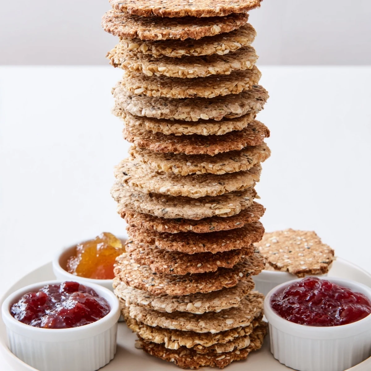 Here are the three ALT text descriptions for the Gourmet Crackers recipe based on the provided requirements: