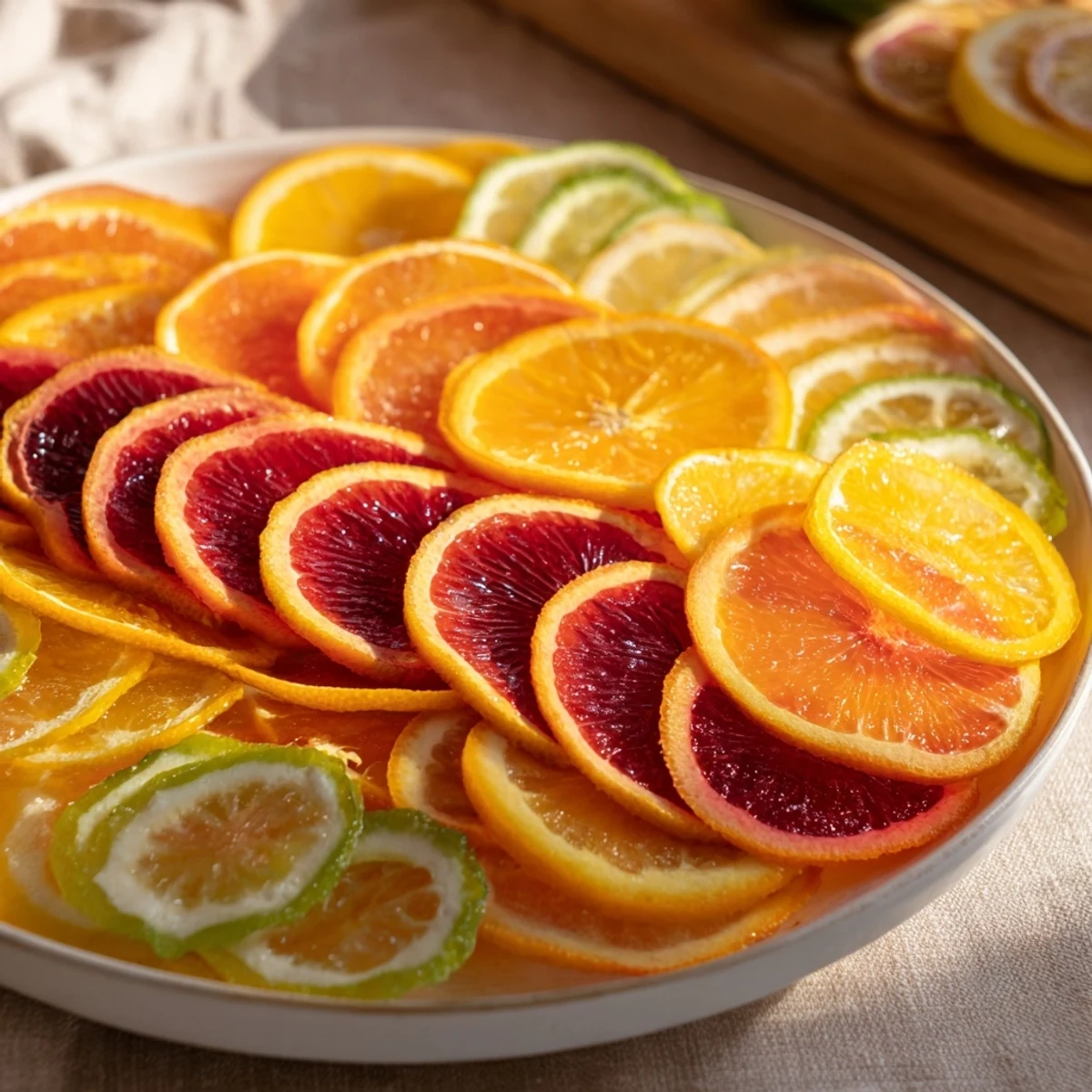 A colorful array of freshly sliced citrus, ready to elegantly garnish your favorite mocktail creations.