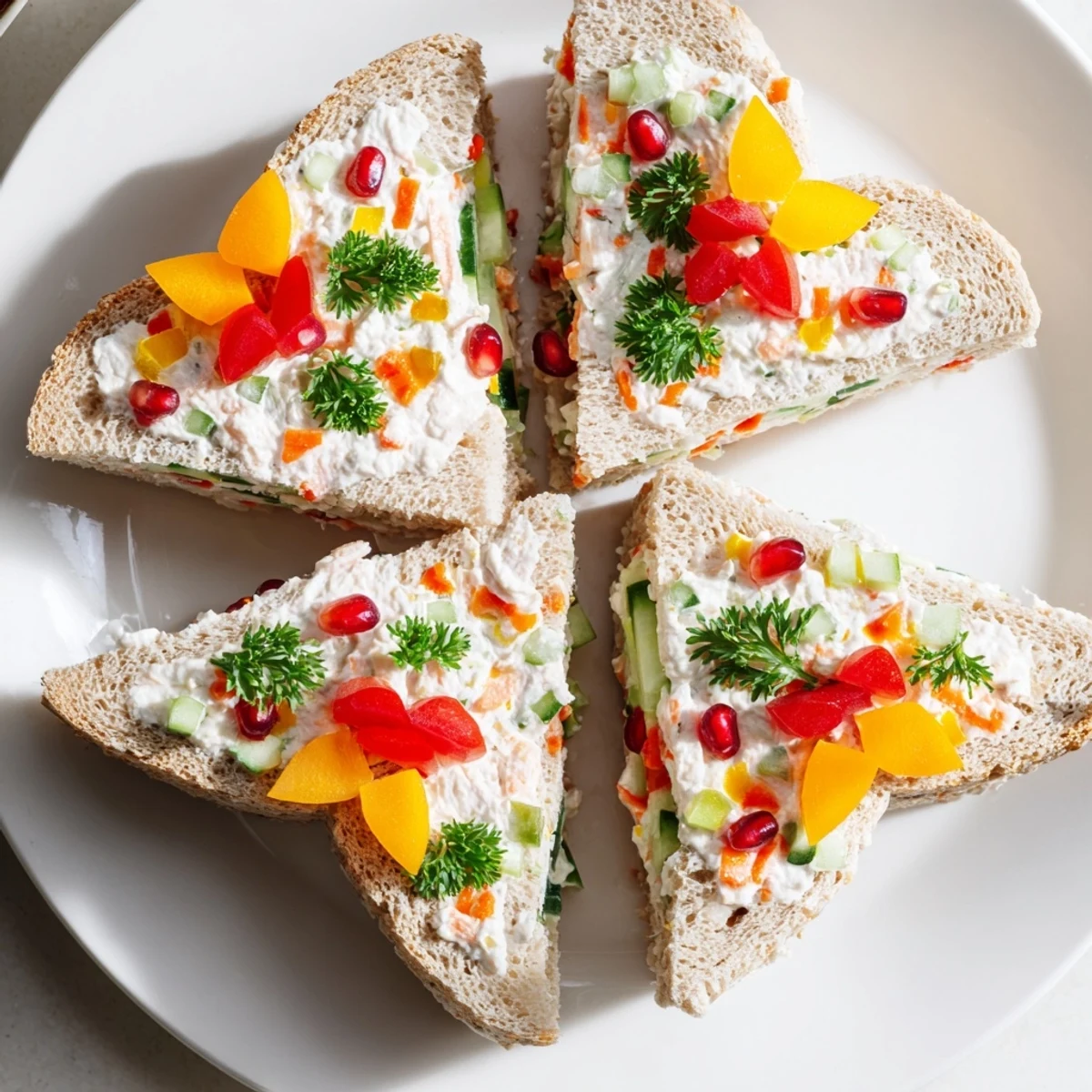 Crown Jewels star-shaped sandwiches, vibrant with veggies, are ready for delicious party snacks.