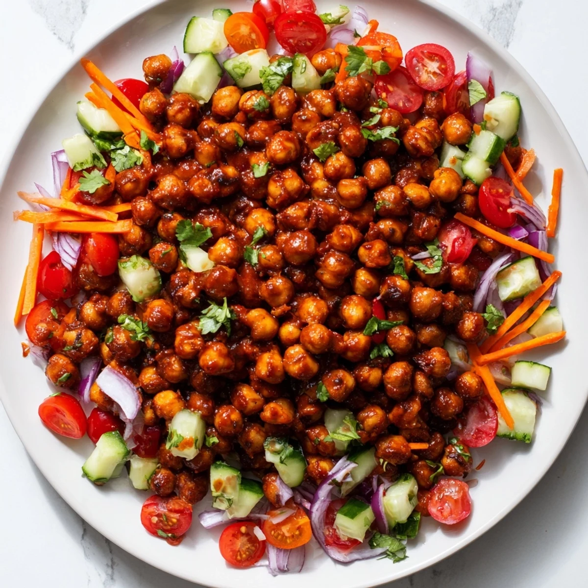 BBQ Kichererbsen Gemüse Salat