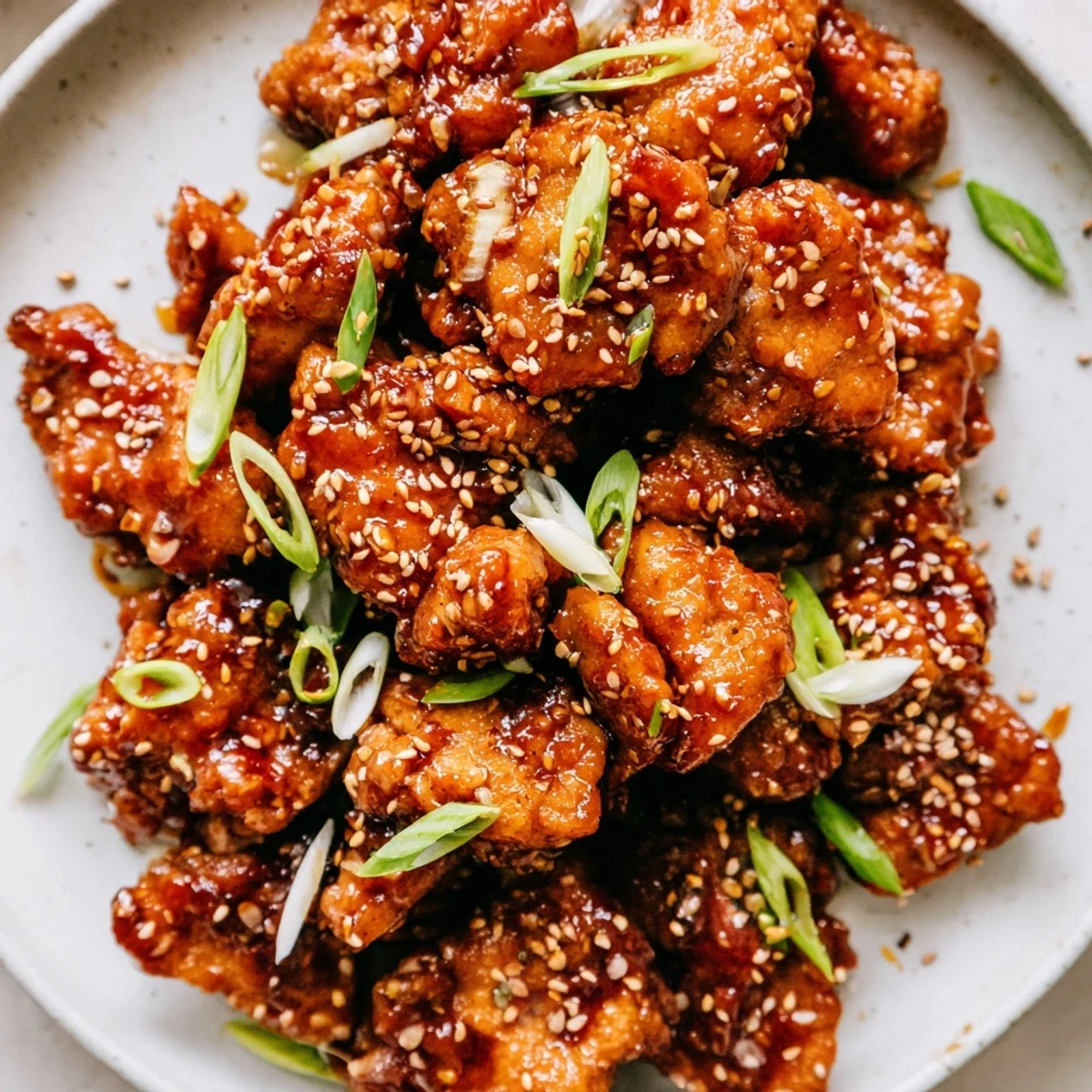 Sizzling Sweet and Spicy Sriracha Honey Chicken in a pan, coated with a glistening, flavorful glaze.