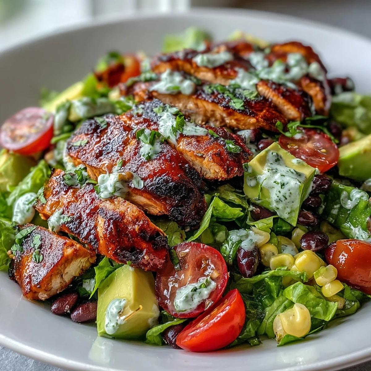 Healthy High Protein Southwest Chicken Salad, a hearty grilled chicken bowl perfect for meal prep.
