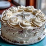 Erstkommunion Kuchen mit Rosen