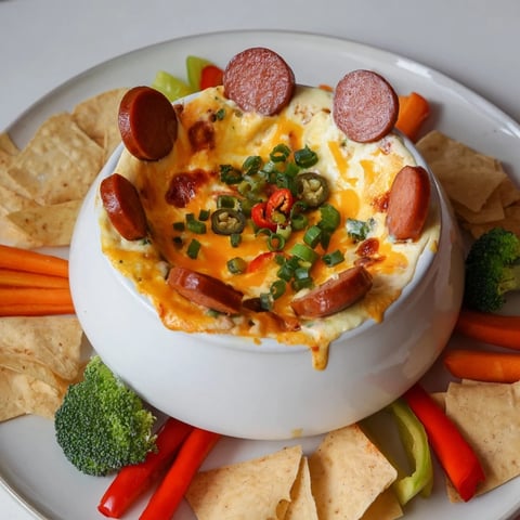 Lava Flow Volcano Dip Platter: A bubbling molten cheese dip centerpiece with fresh, colorful dippers.
