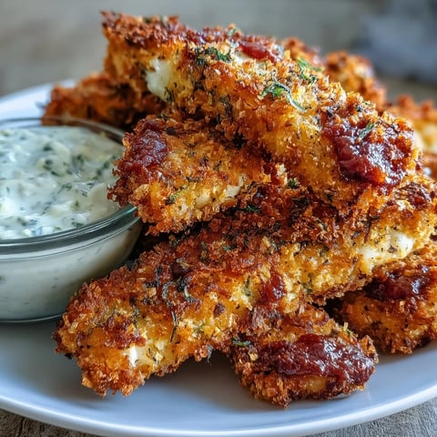 Goldbraune Crispy Baked Chicken Parmesan Fries auf einem Blech, fertig zum Servieren mit Marinara und Ranch.