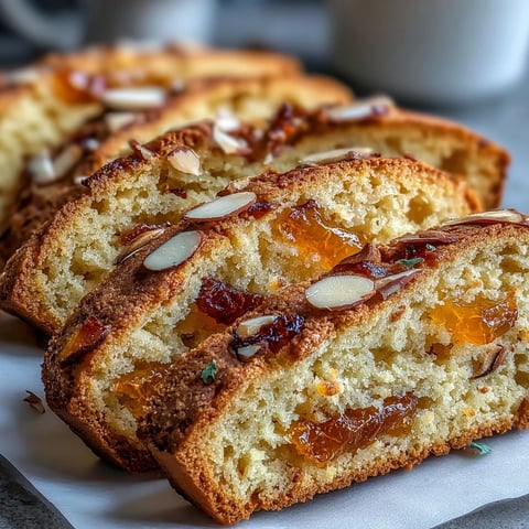 Knusprige, zweimal gebackene italienische Biscotti mit Orangenzesten und süßen kandierten Orangenschalen, perfekt zum Eintunken in Kaffee oder Dessertwein.