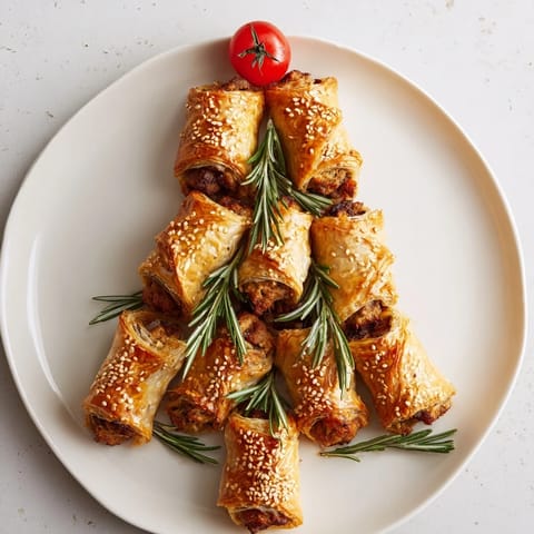 Mini Würstchenrollen Weihnachtsbaum #96