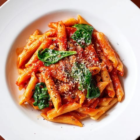 Marinara Pasta mit Spinat #157