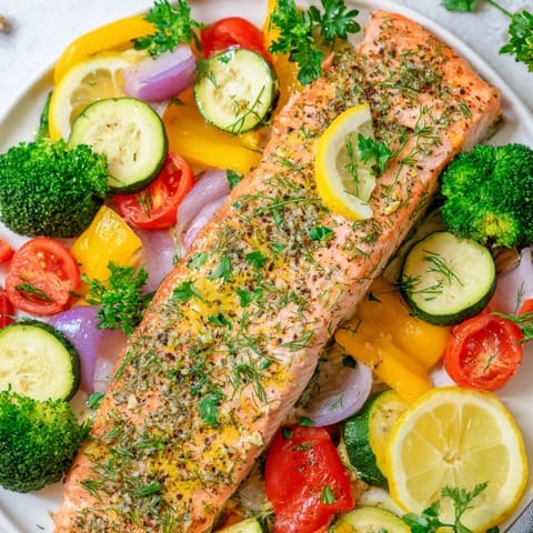 Lachs mit buntem Gemüse #169