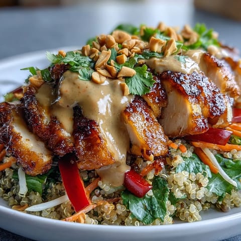 Erdnuss Hähnchen Power Bowl