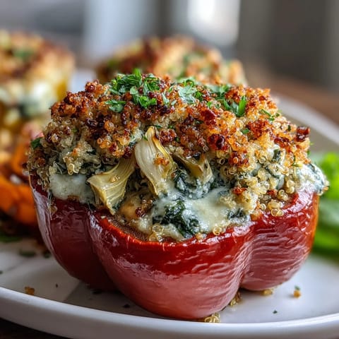 Veganer Spinat Artischocken Paprika