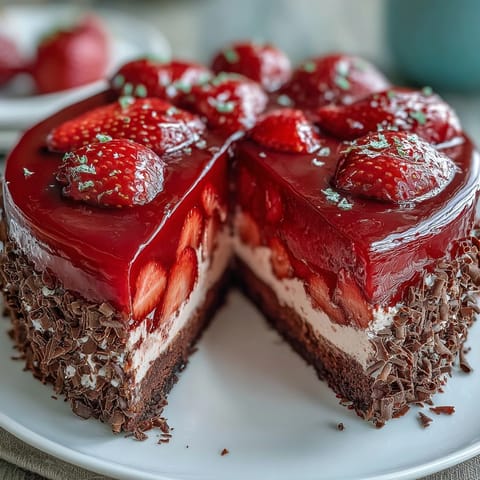 Valentinstag Erdbeer Mousse Kuchen #334
