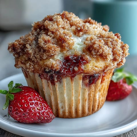 Erdbeer Sauerteig Muffins warm #342