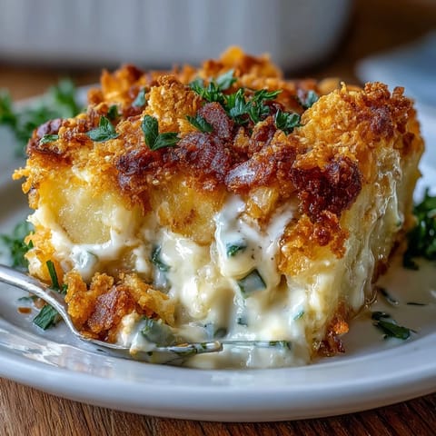 Scharfer Cheddar-Jalapeño-Kartoffelauflauf - cremige Hash Browns mit geschmolzenem Käse und frischen Jalapeños.  