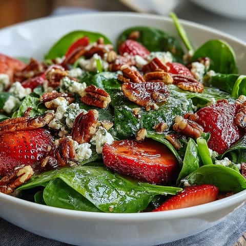 Spring Erdbeer Spinat Salat