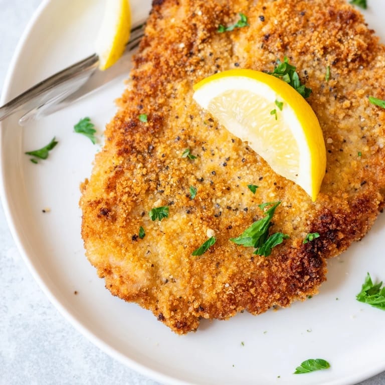 Goldbraune Schnitzel, paniert und frittiert, ein klassisches deutsches Comfort-Food-Rezept.