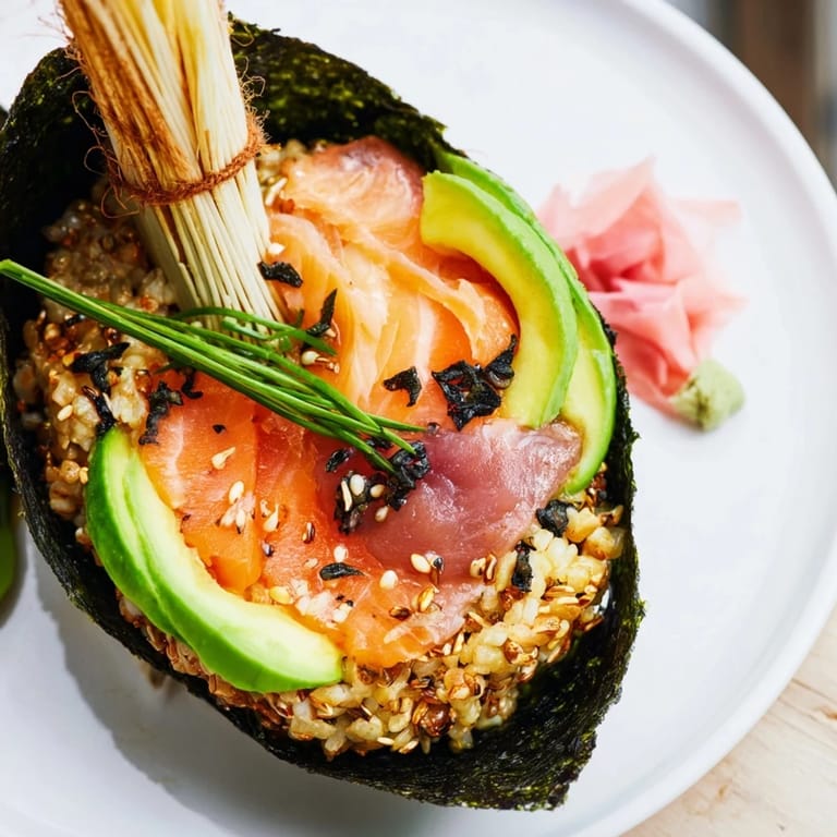 Vibrant sushi sailboats, a playful appetizer with colorful veggies and gluten-free soy sauce for dipping.