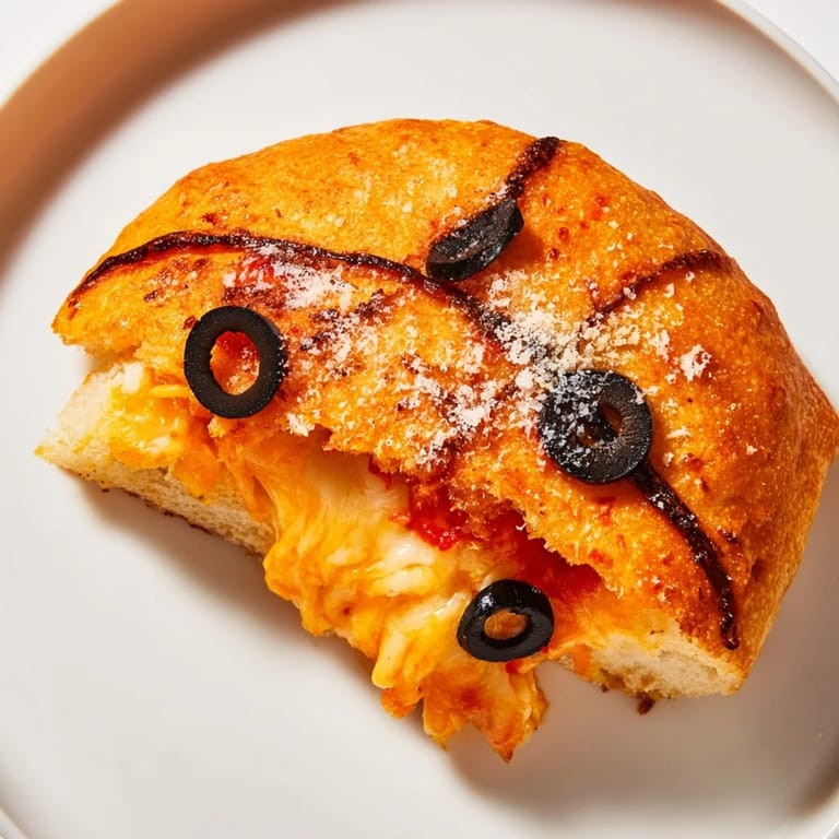 Golden-brown Basketball Pizza Bites, perfect for game nights, served with extra pizza sauce for dipping.