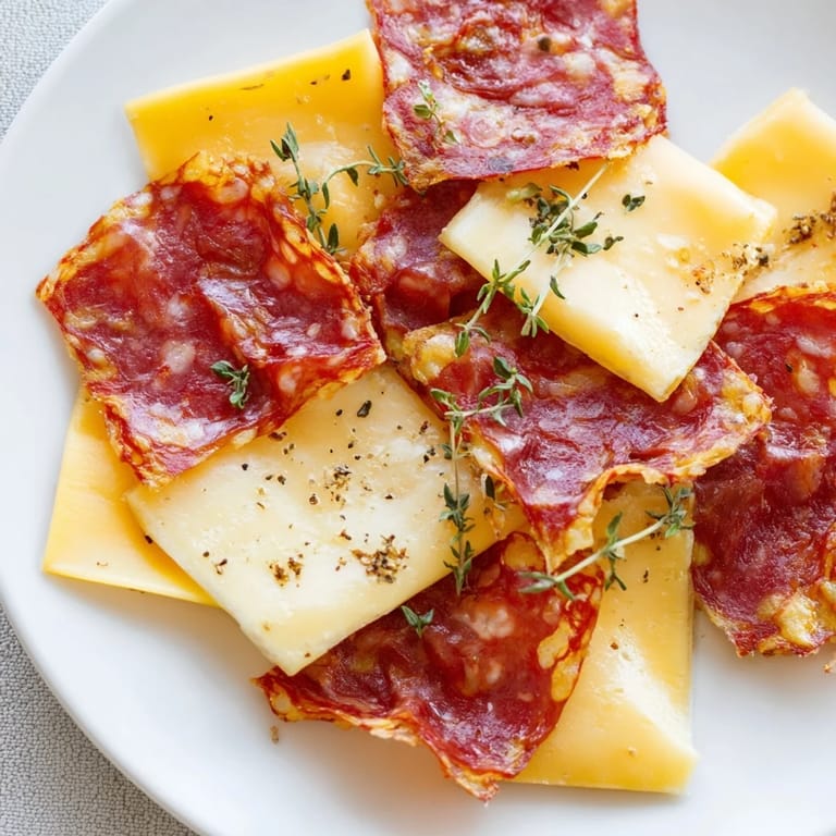 Golden, bubbly charcuterie chips fresh from the oven, offering a delightful crunch and savory taste.