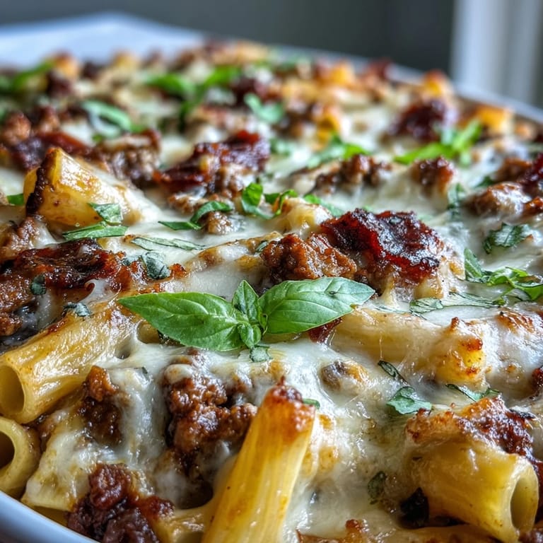 Deftiger italienischer Nudelauflauf mit Rindfleisch, viel Käse und herzhaftem Aroma.