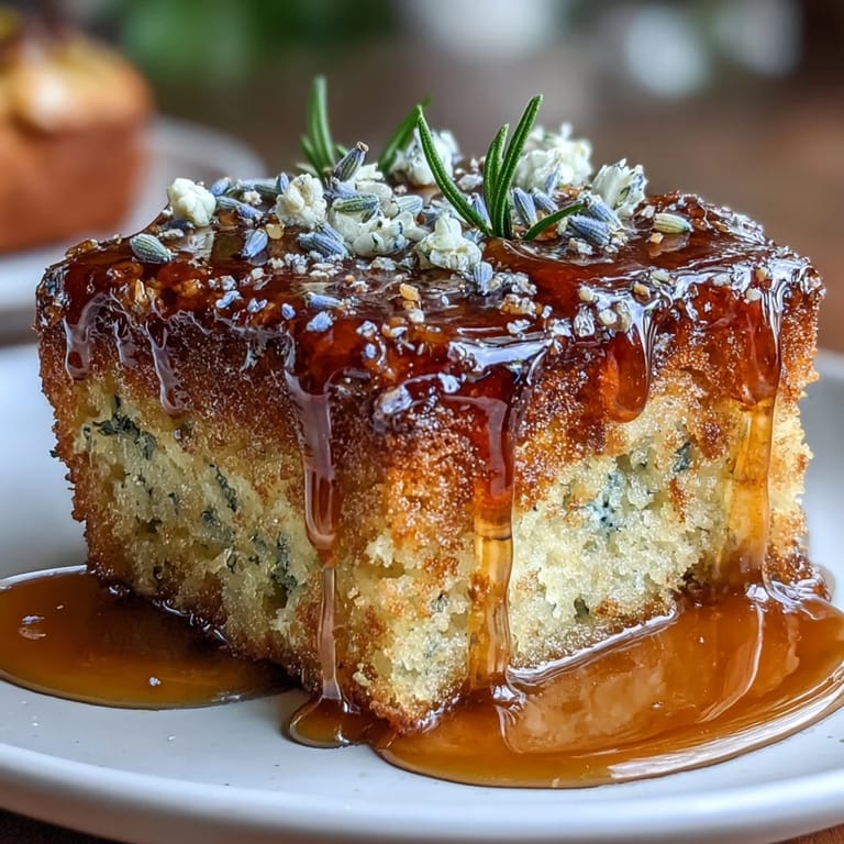 1. Salted Honey Lavender Cake mit zarter Lavendelnote und goldener Honigglasur, perfekt für Frühlingsfeste.
