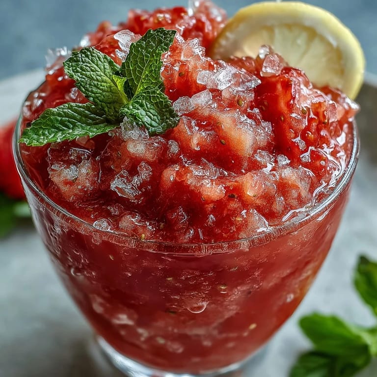 Schmeckt nach Sommer: Der gefrorene Erdbeer-Limonaden-Slushie mit seinen leuchtenden Farben ist köstlich.
