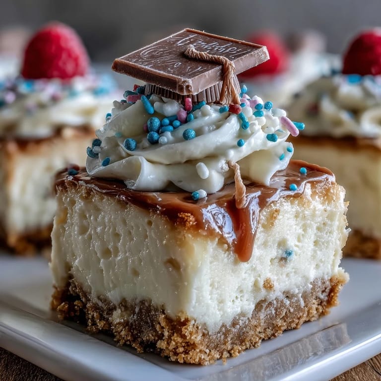 Cremige Easy Graduation Cheesecake Bites, bereit zum Genießen bei jeder Feier.