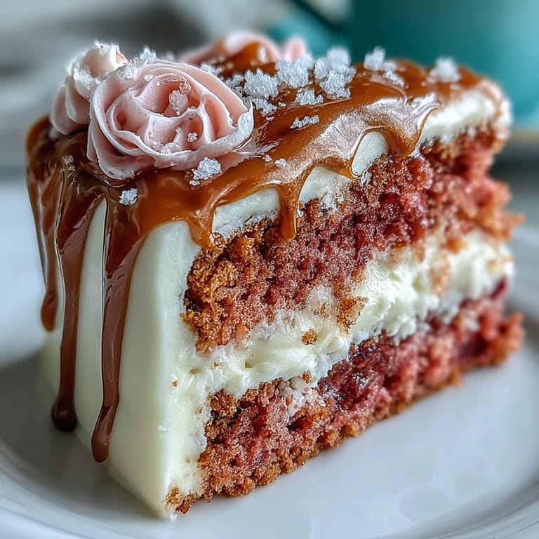 Festlicher Rosé-Samtkuchen, zartrosa mit feinem Goldglanz, perfekt für Feiern.