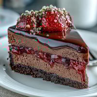 Köstliche Dubai-Schokoladen-Erdbeer-Cheesecake-Cups mit cremiger Füllung und frischen Früchten.