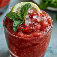 Gefrorener Erdbeer-Limonaden-Slushie (3 Zutaten) Erfrischend cremig mit leuchtend roten Beeren und Zitrusnoten.